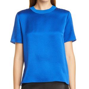 Rag & Bone Ali Hammered Silk Short Sleeve Top